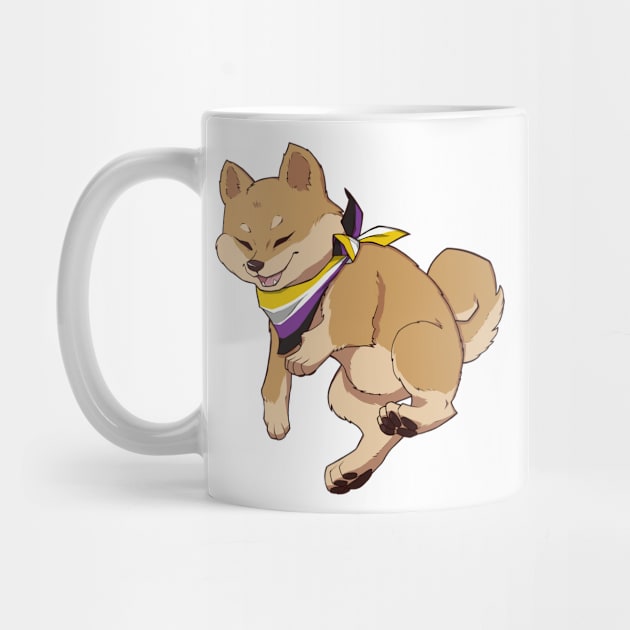 Non-binary Pride Shiba Inu by saltuurn